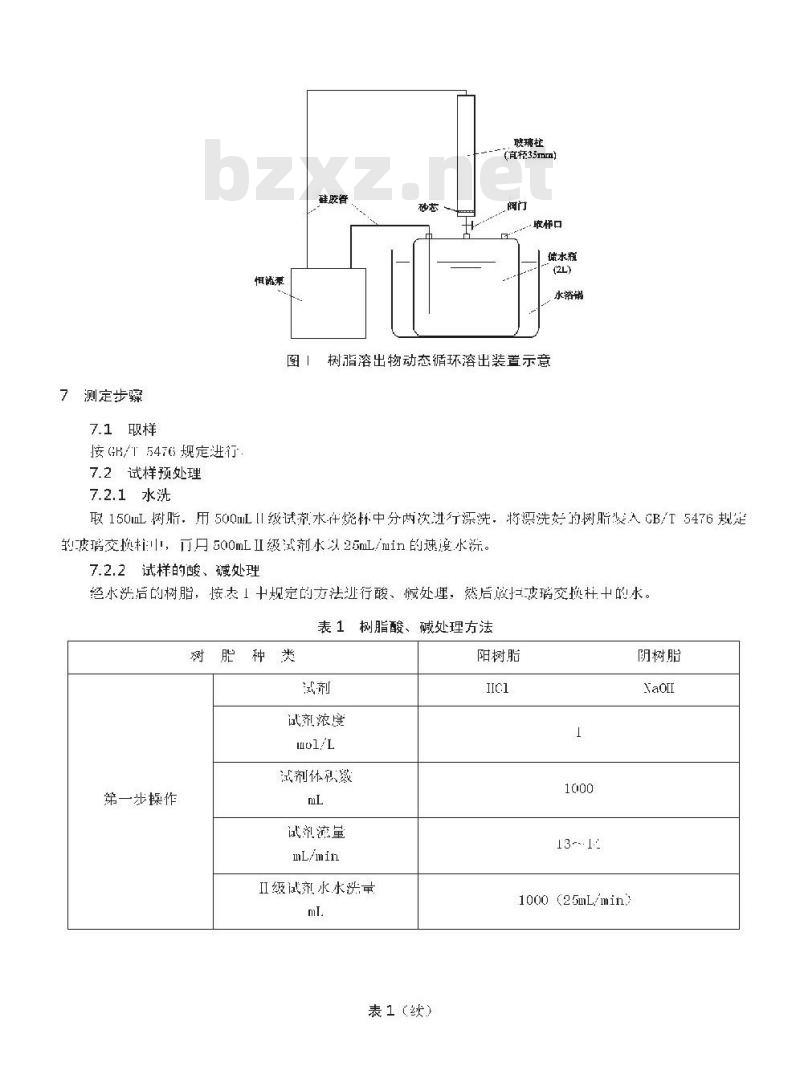 DL / T 1077-2007 苯乙烯系离子交换树脂有机溶出物测定方法(动态法)