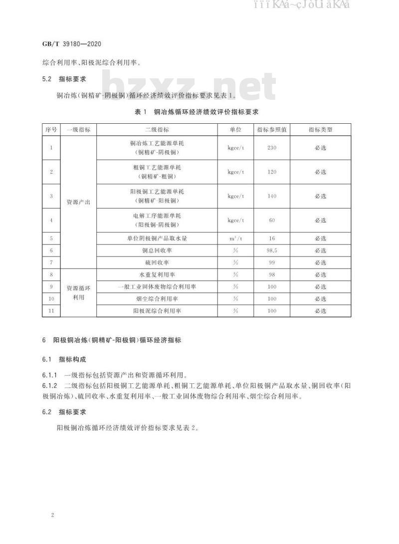 GB/T 39180-2020 循环经济评价 铜冶炼行业