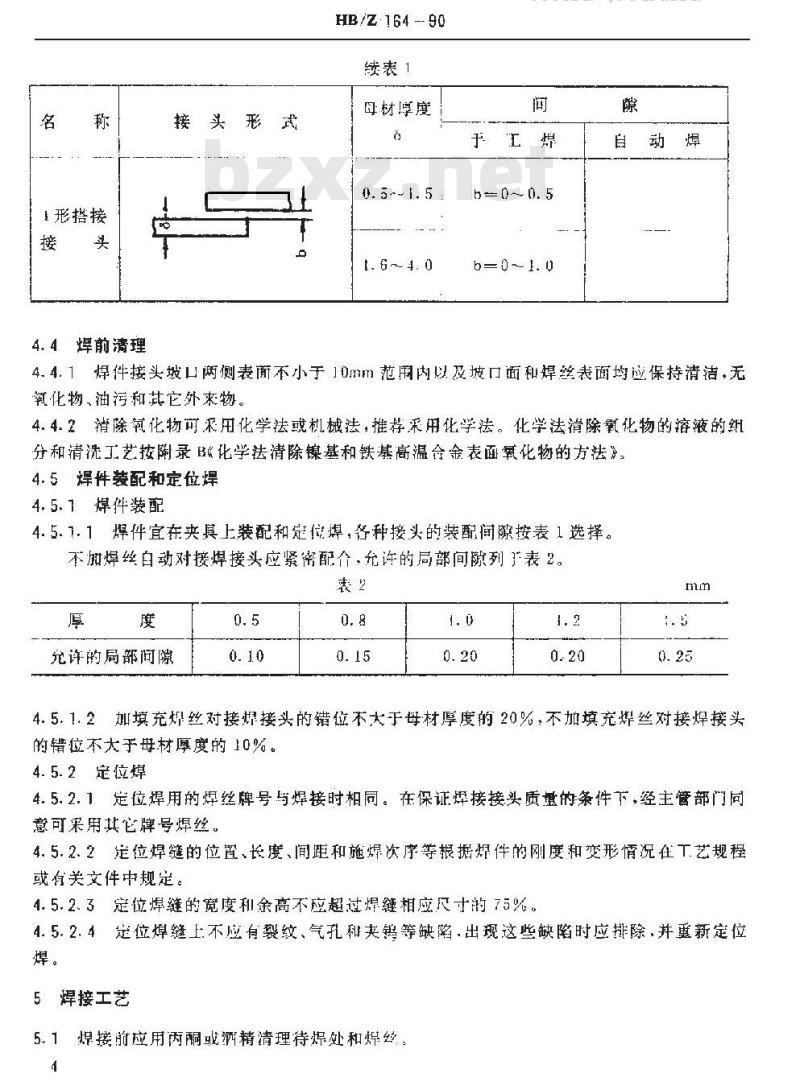 HB/Z 164-1990 高温合金钨极氩弧焊工艺