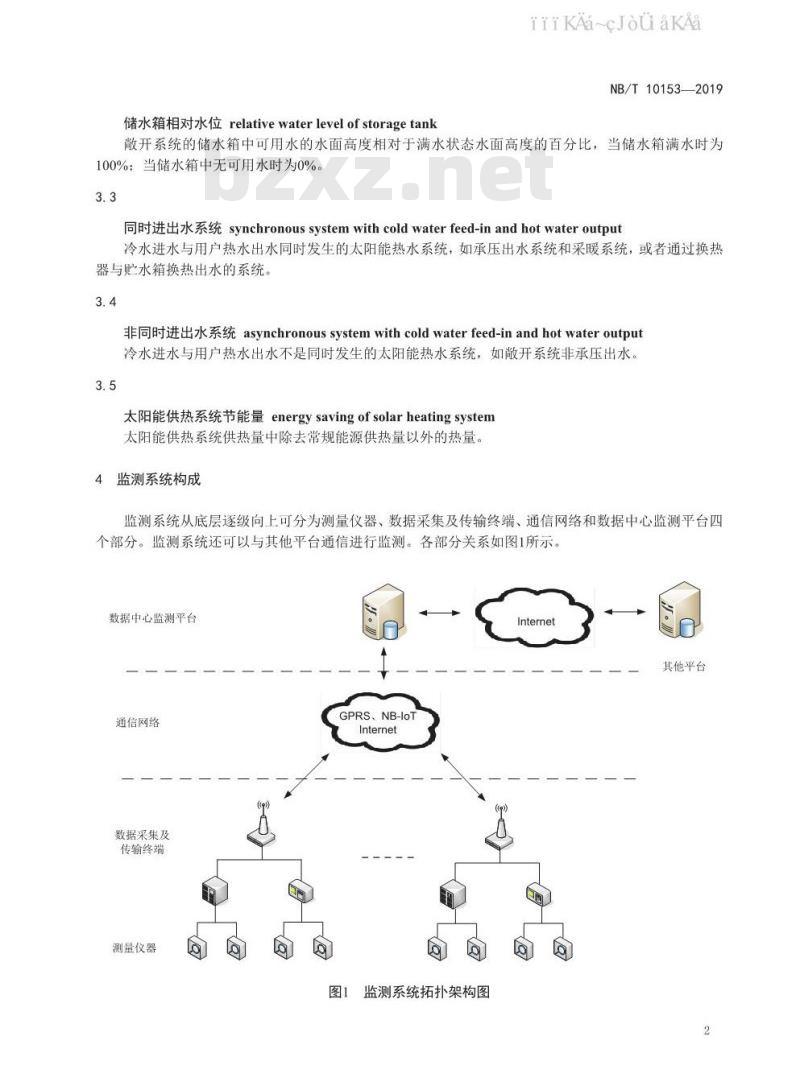 NB/T 10153-2019 太阳能供热系统实时监测技术规范