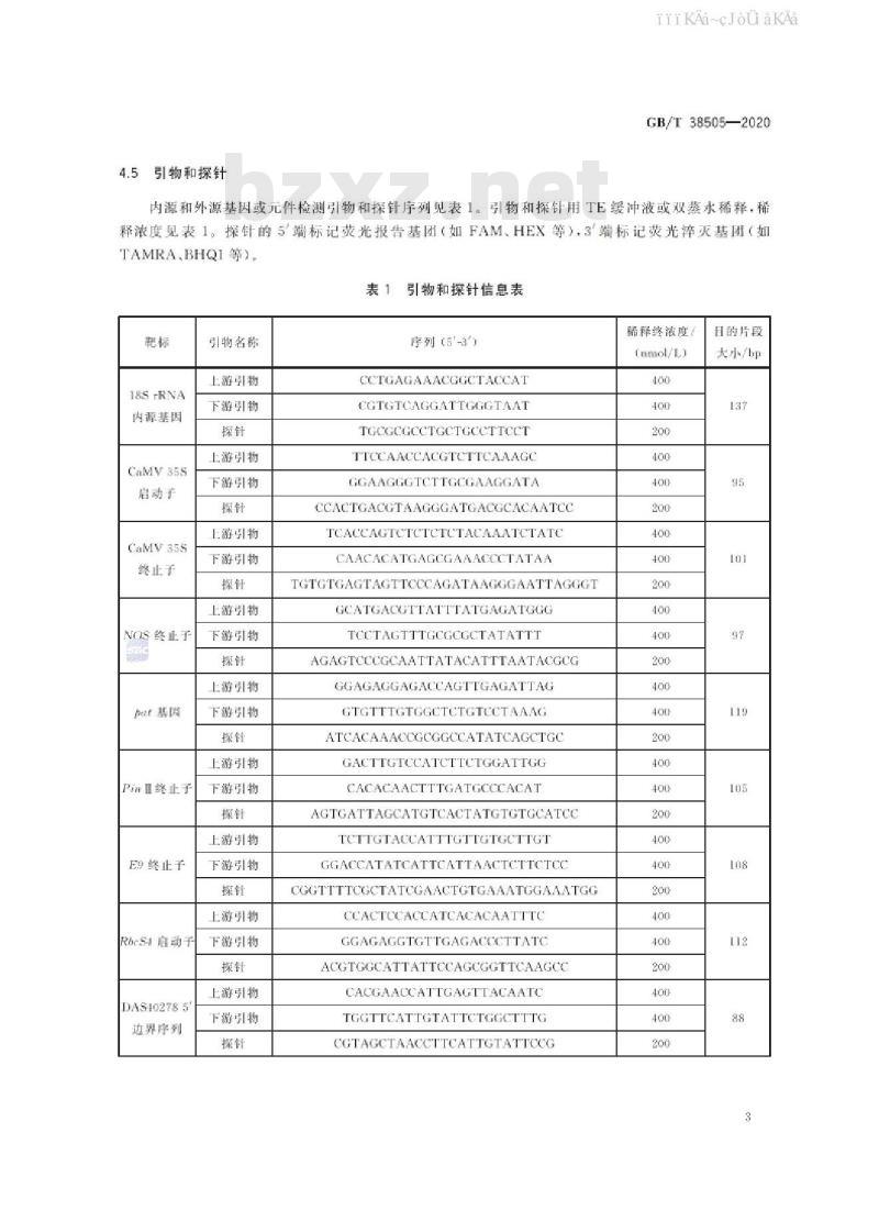 GB/T 38505-2020 转基因产品通用检测方法