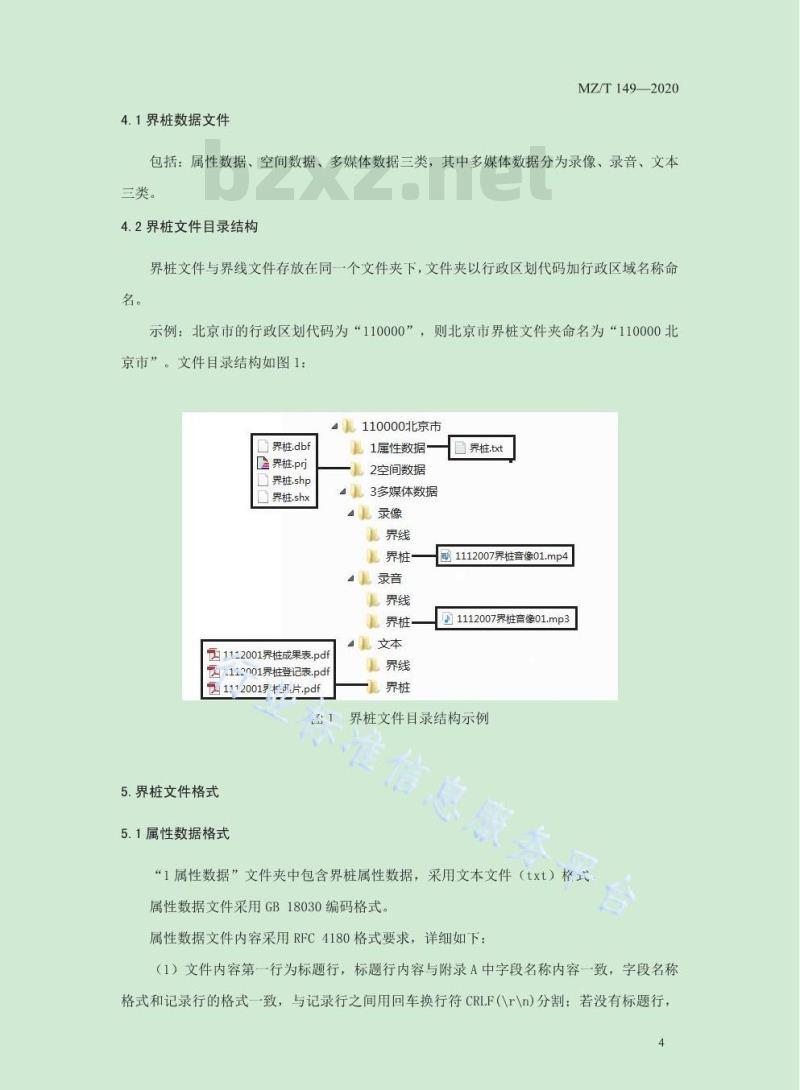 MZ/T 149-2020 行政区域界桩数据交换格式