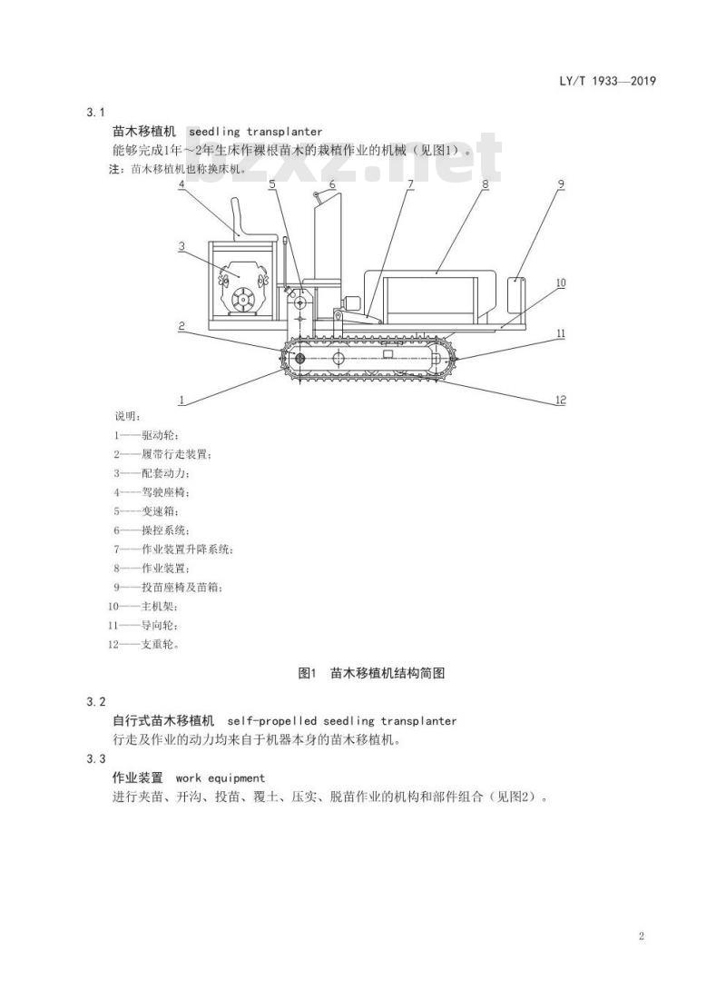 LY/T 1933-2019 林业机械 自行式苗木移植机