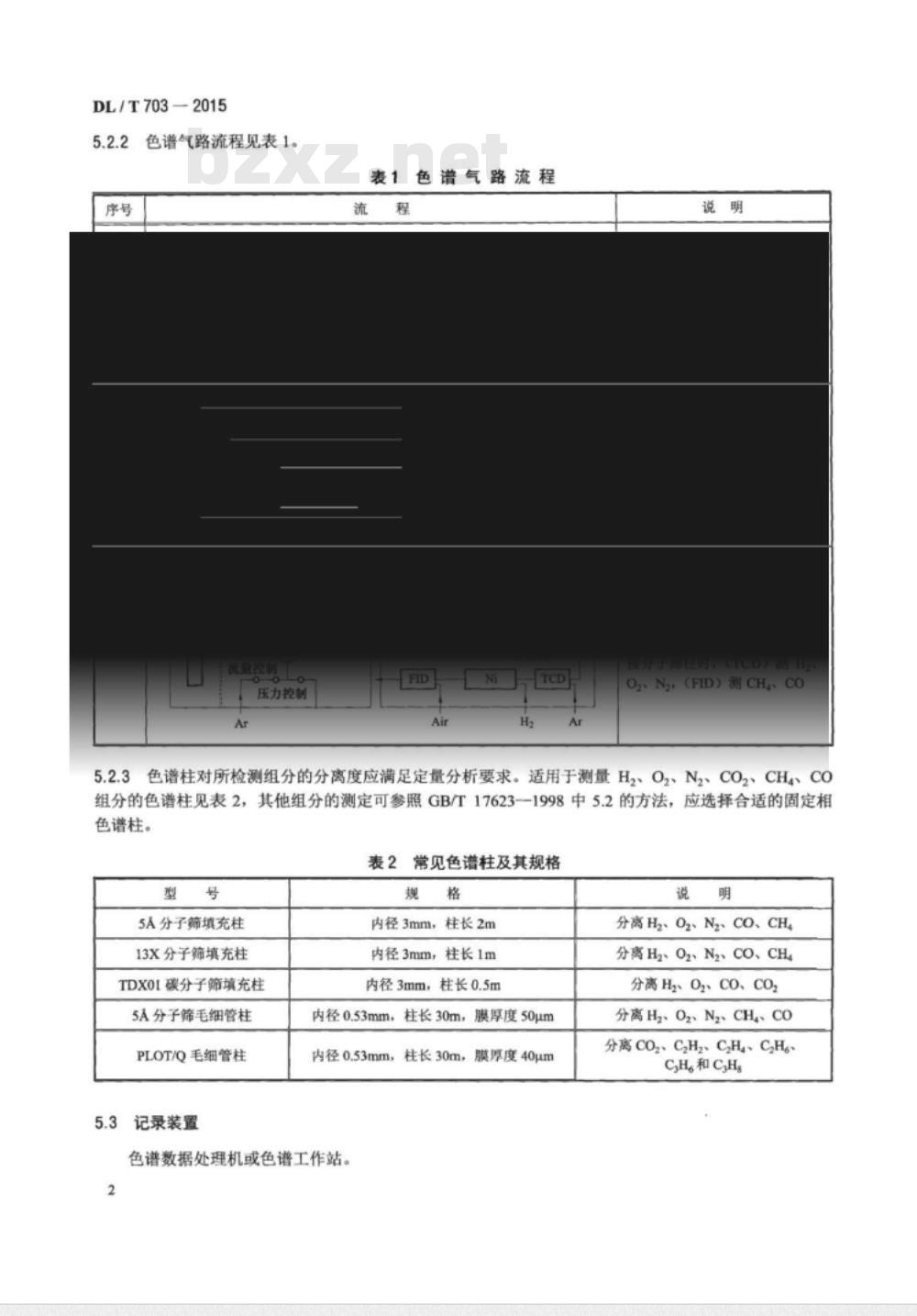 DL/T 703-2015 绝缘油中含气量的气相色谱测定法