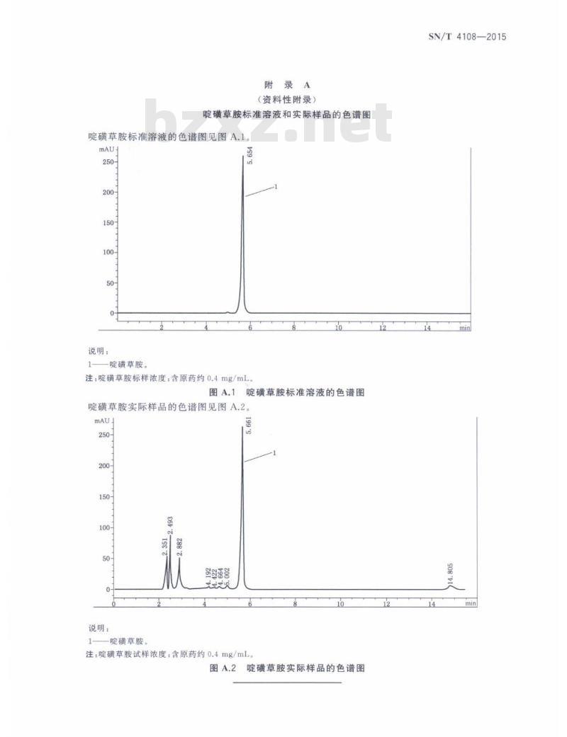 SN/T 4108-2015 除草剂啶磺草胺水分散粒剂有效成分含量的检验方法高效液相色谱法