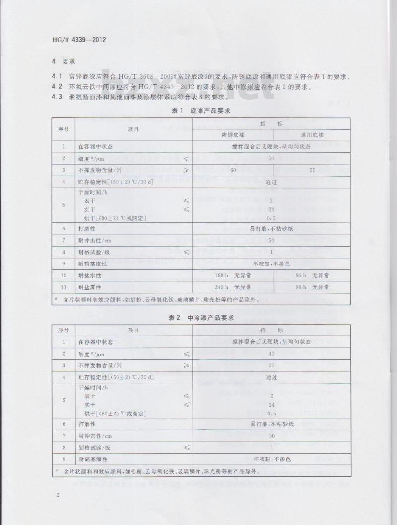HG/T 4339-2012 工程机械涂料