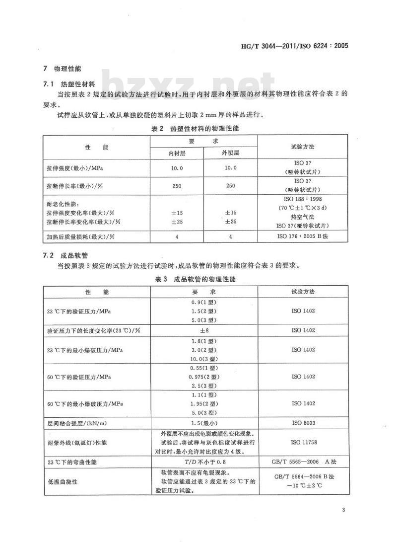 HG/T 3044-2011 代替 HG/T 3044-1999 通用织物增强的热塑性塑料排水软管规范
