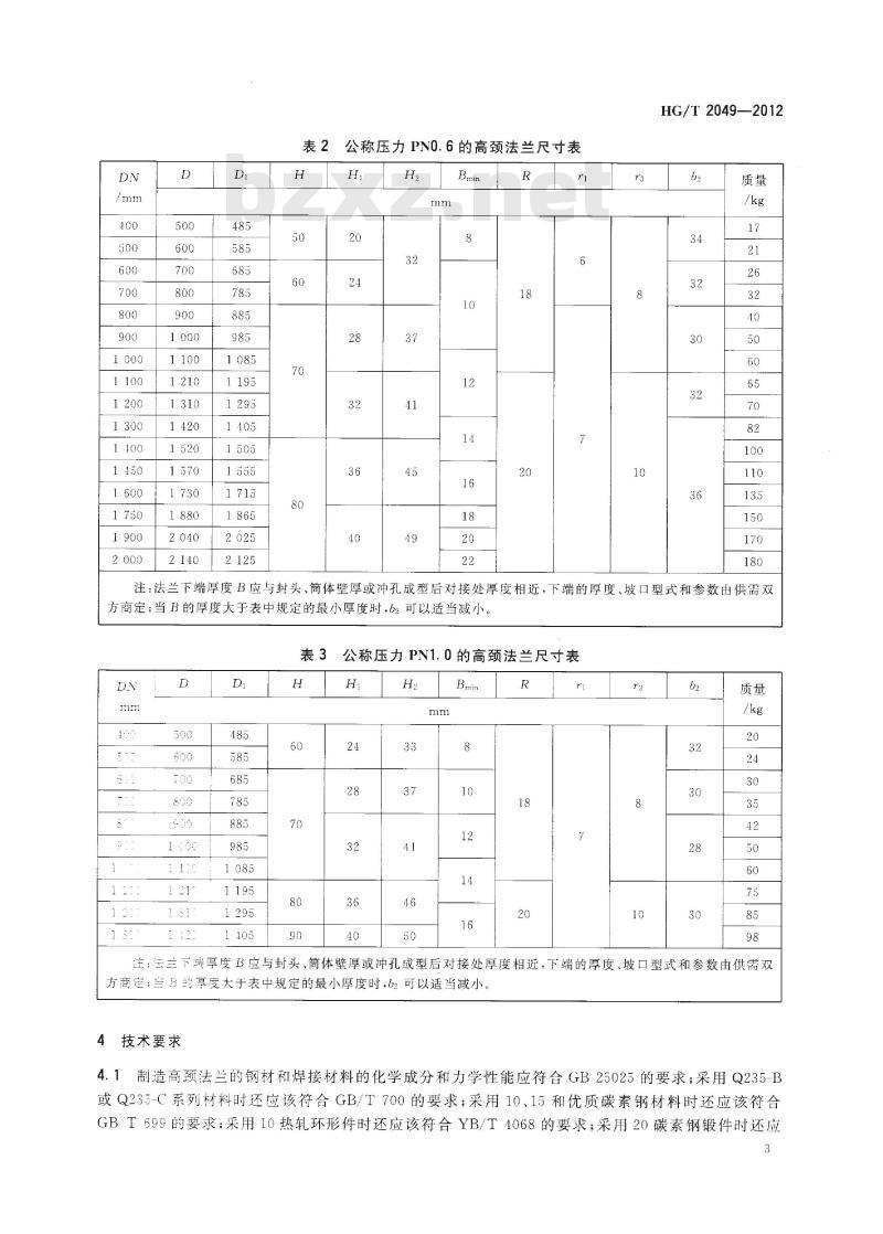 HG/T 2049-2012 代替 HG/T 2049-2005 搪玻璃设备 高颈法兰