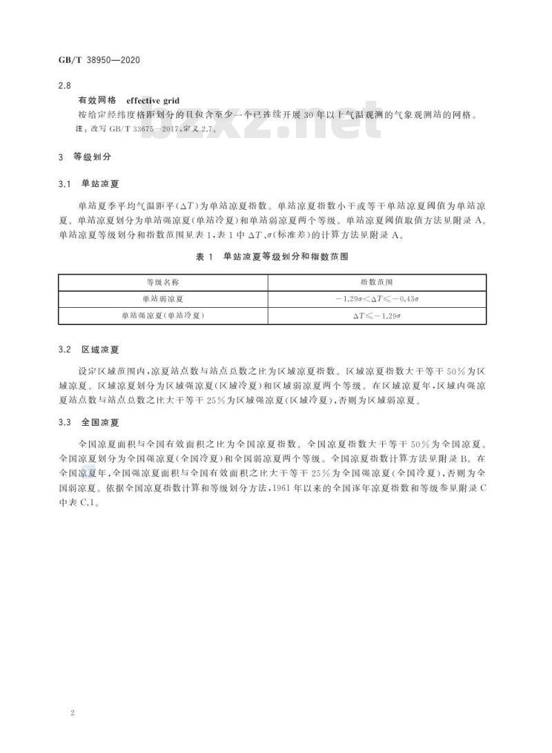 GB/T 38950-2020 凉夏等级