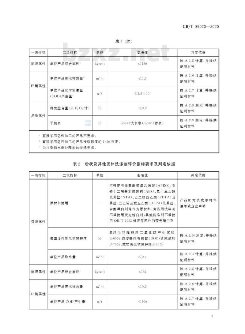 GB/T 39020-2020 绿色产品评价 洗涤用品