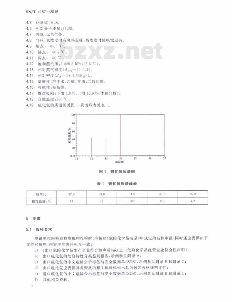 SN/T 4187-2015 进出口危险化学品检验规程硫化氢