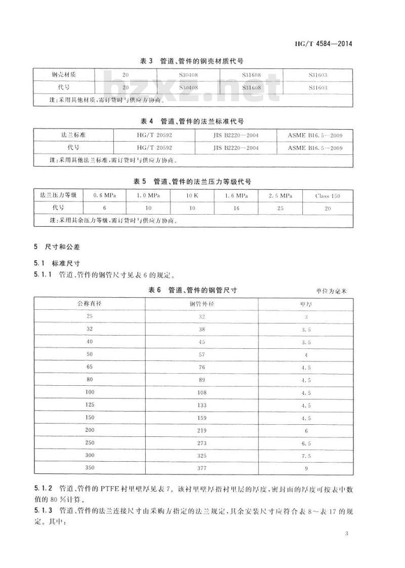 HG/T 4584-2014 化工用等静压成型衬聚四氟乙烯管道、管配件