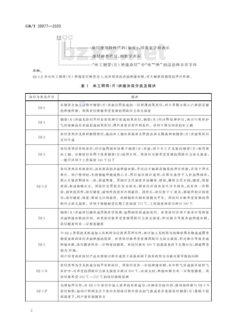 GB/T 38877-2020 电工钢带(片)绝缘涂层