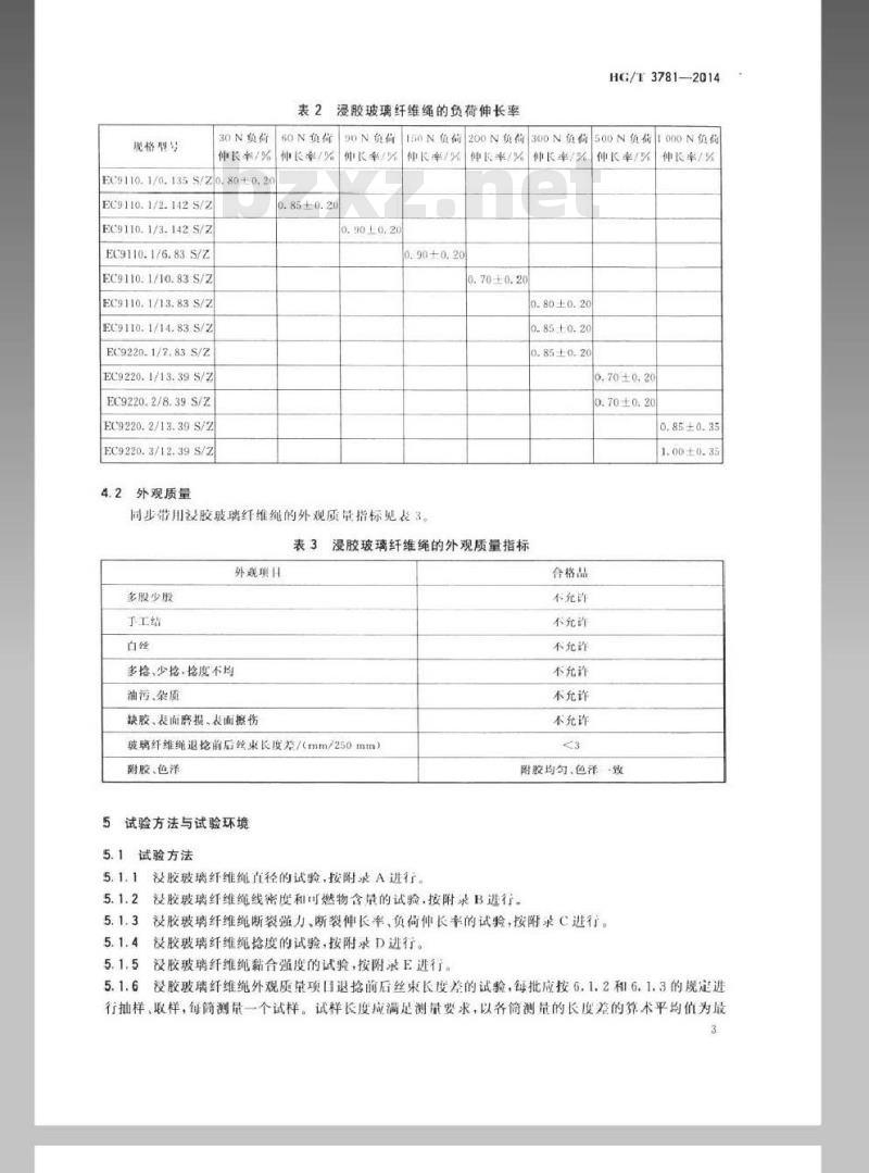 HG/T 3781-2014 同步带用浸胶玻璃纤维绳
