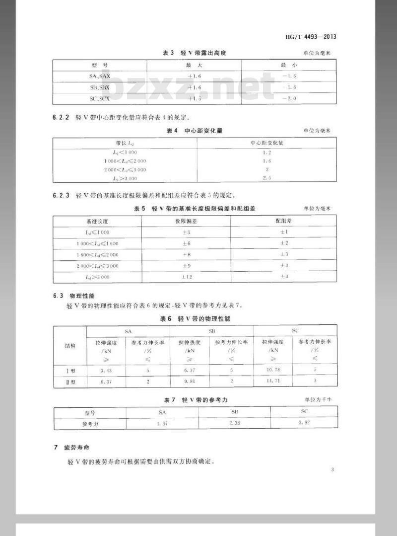 HG/T 4493-2013 农业机械用轻型V带