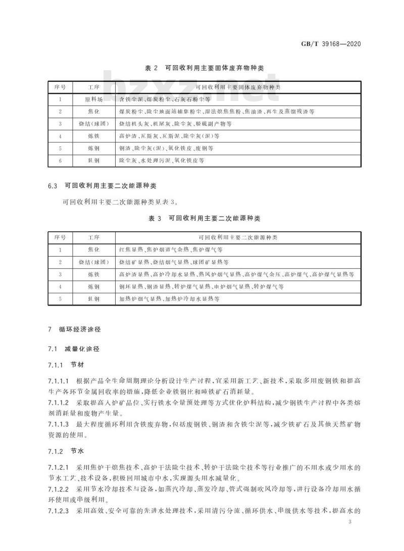GB/T 39168-2020 钢铁行业循环经济实践技术指南