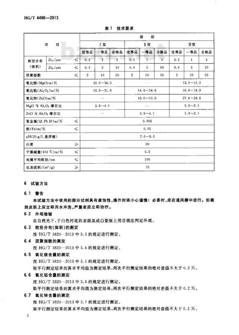HG/T 4496-2013 合成水滑石阻燃剂