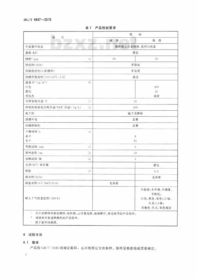 HG/T 4847-2015 水性醇酸树脂涂料