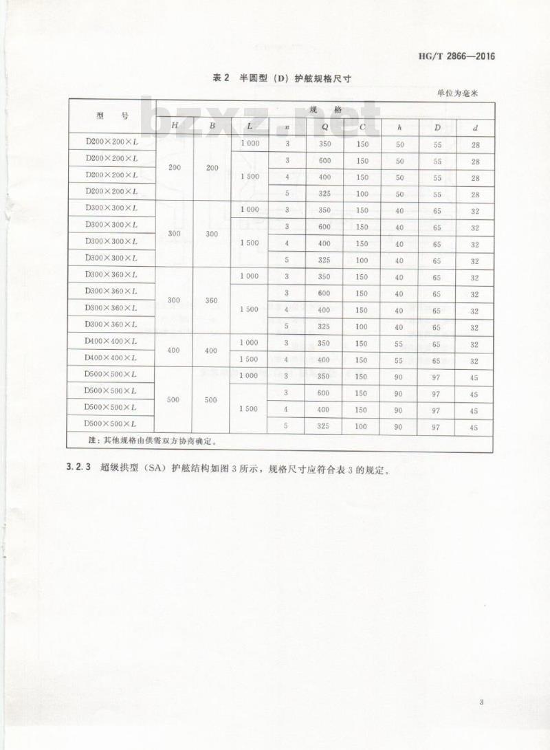 HG/T 2866-2016 代替 HG/T 2866-2003 橡胶护舷
