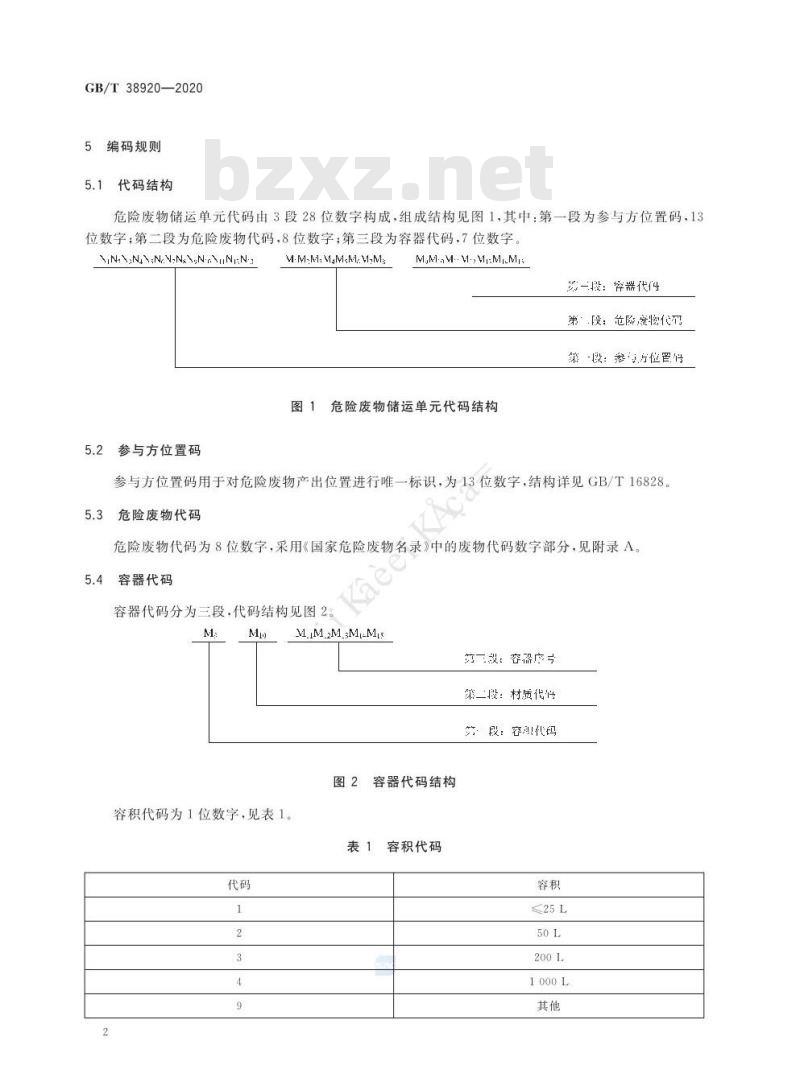 GB/T 38920-2020 危险废物储运单元编码要求