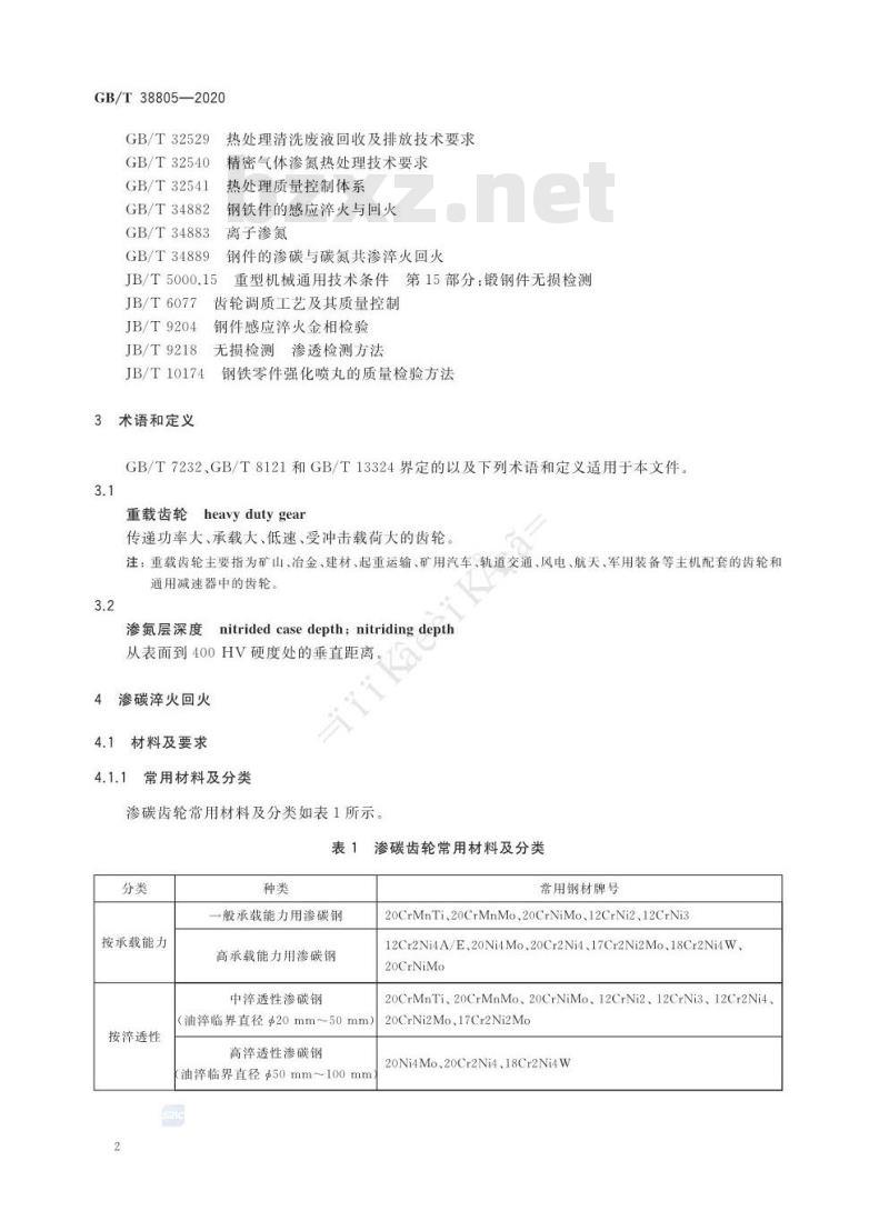 GB/T 38805-2020 重载齿轮热处理技术要求