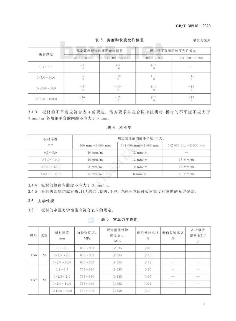 GB/T 38916-2020 航空航天用高温钛合金板材