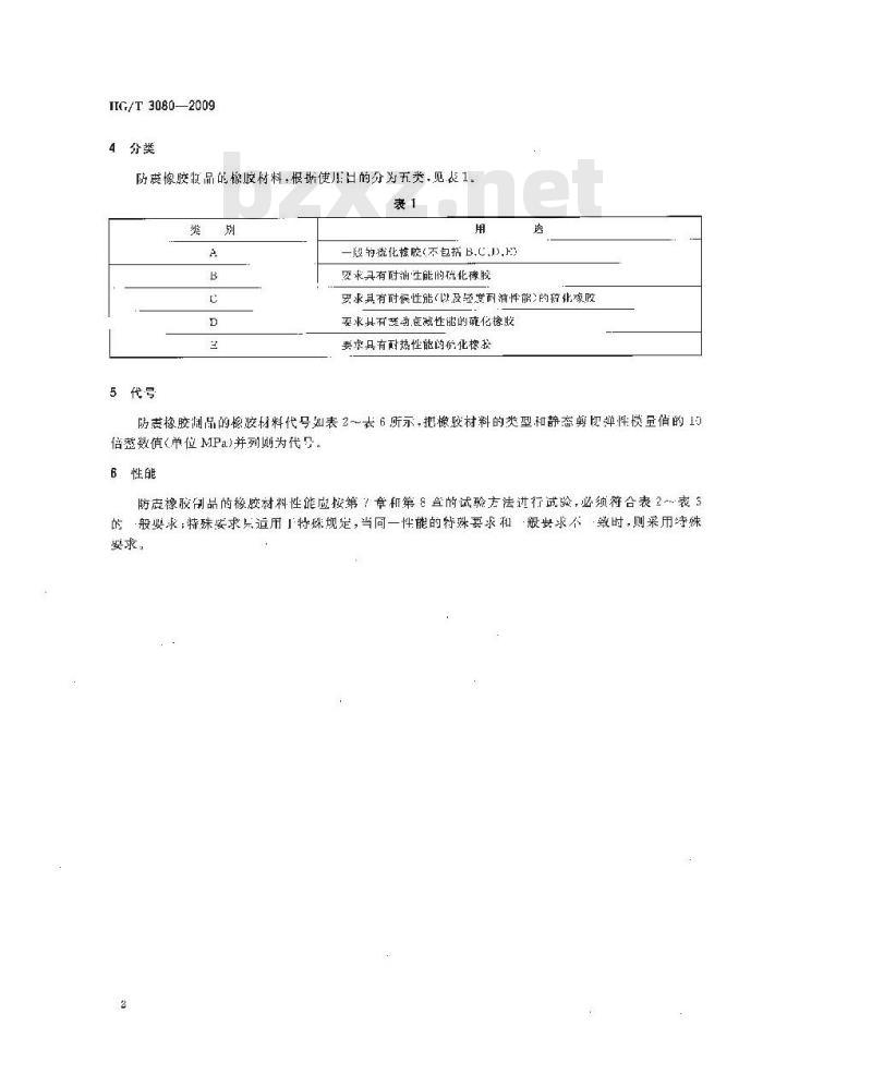 HG/T 3080-2009 代替 HG/T 3080-1988(1997) 防震橡胶制品用橡胶材料