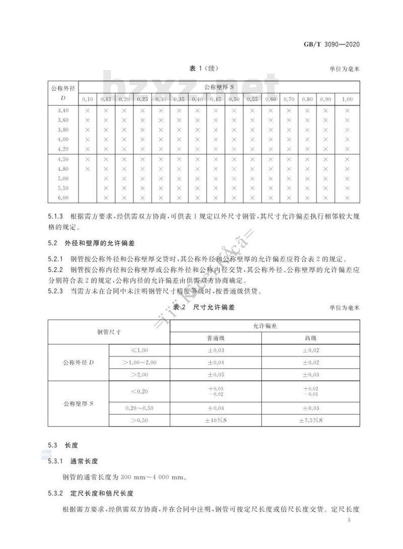 GB/T 3090-2020 不锈钢小直径无缝钢管