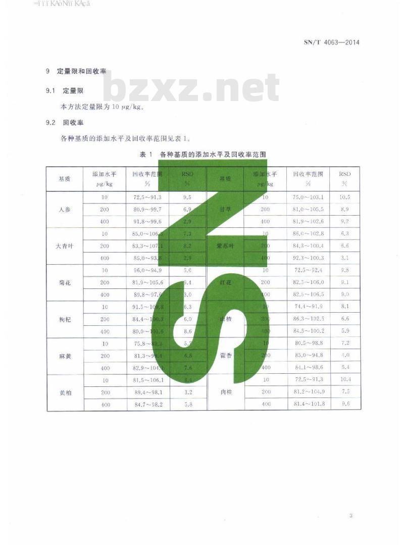 SN/T 4063-2014 出口植物性中药材中汞含量的测定直接进样-冷原子吸收光谱法