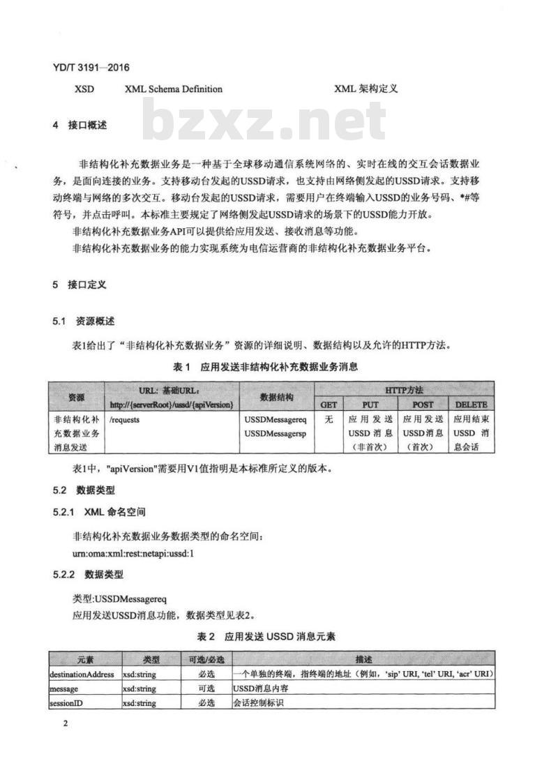 YD/T 3191-2016 基于表述性状态转移 (REST) 技术的业务能力开放应用程序接口 (API) 非结构化补充数据业务