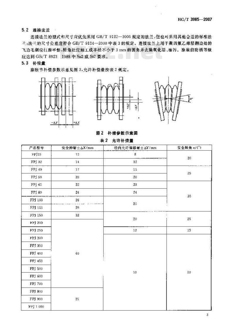 HG/T 3985-2007 聚四氟乙烯波纹管膨胀节