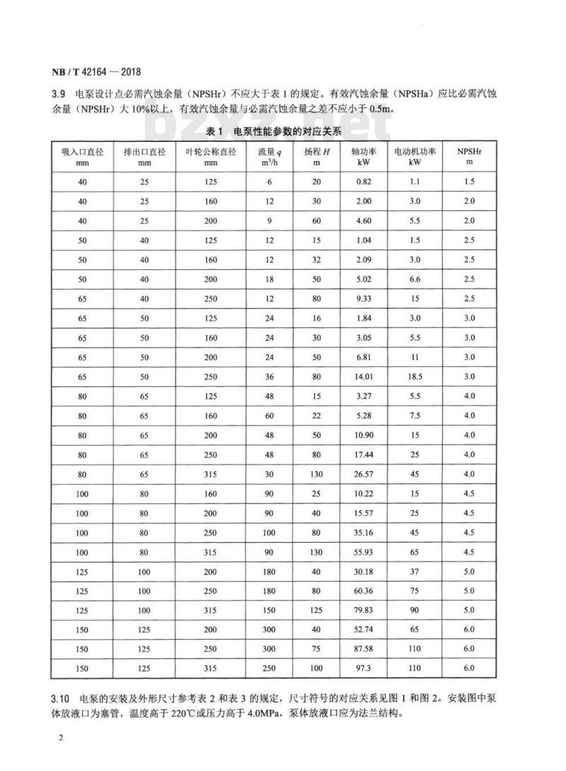 NB/T 42164-2018 PG系列高温型屏蔽电动机(带泵)技术条件