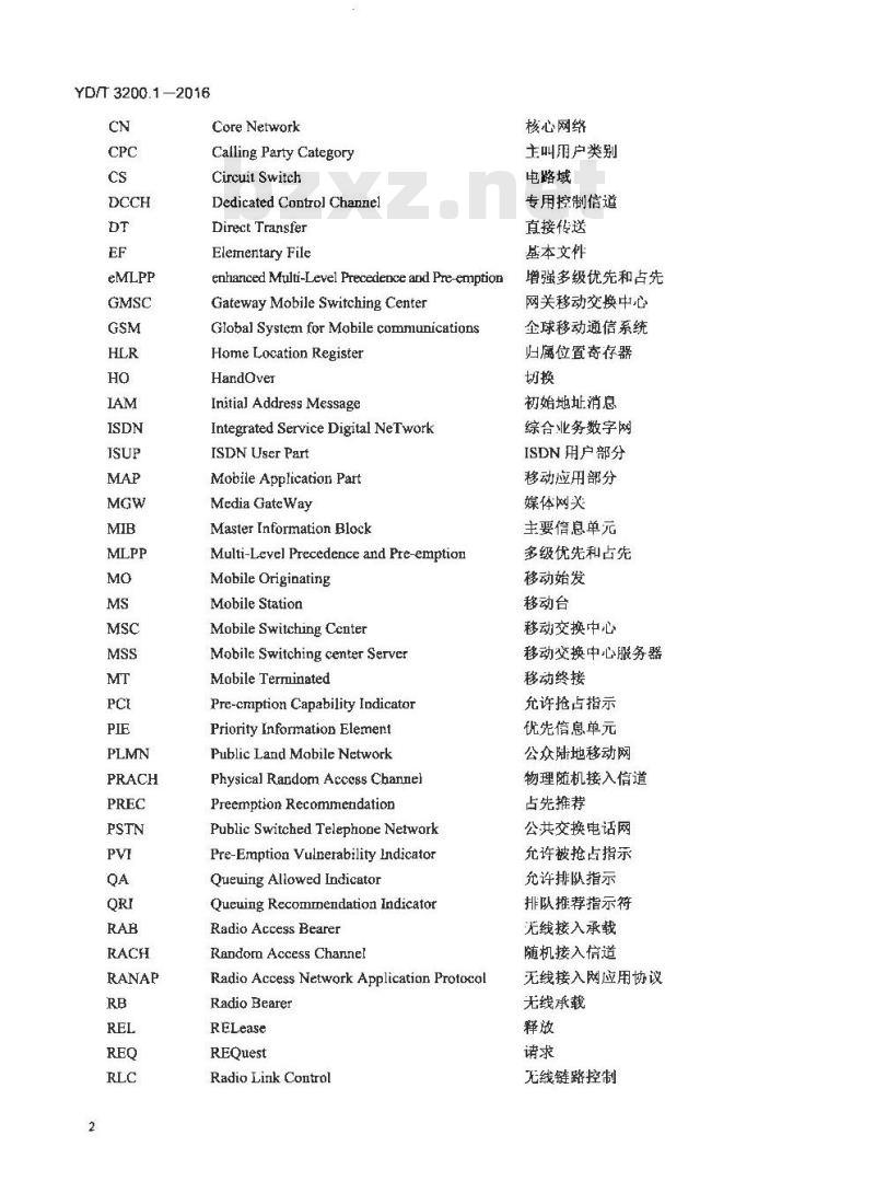 YD/T 3200.1-2016 公众电信网优先呼叫测试方法 第1部分: GSM/TD-SCDMA/WCDMA网络