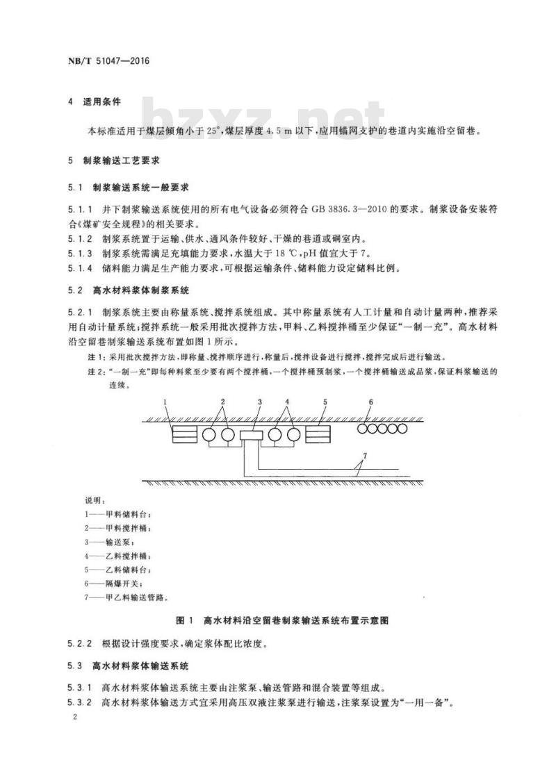 NB/T 51047-2016 沿空留巷高水材料巷旁充填技术要求