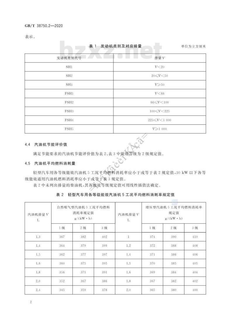 GB/T 38750.2-2020 往复式内燃机能效评定规范第2部分:汽油机