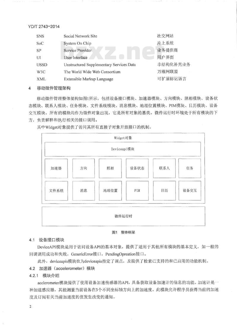 YD/T 2743-2014 移动终端设备应用程序开放接口技术要求