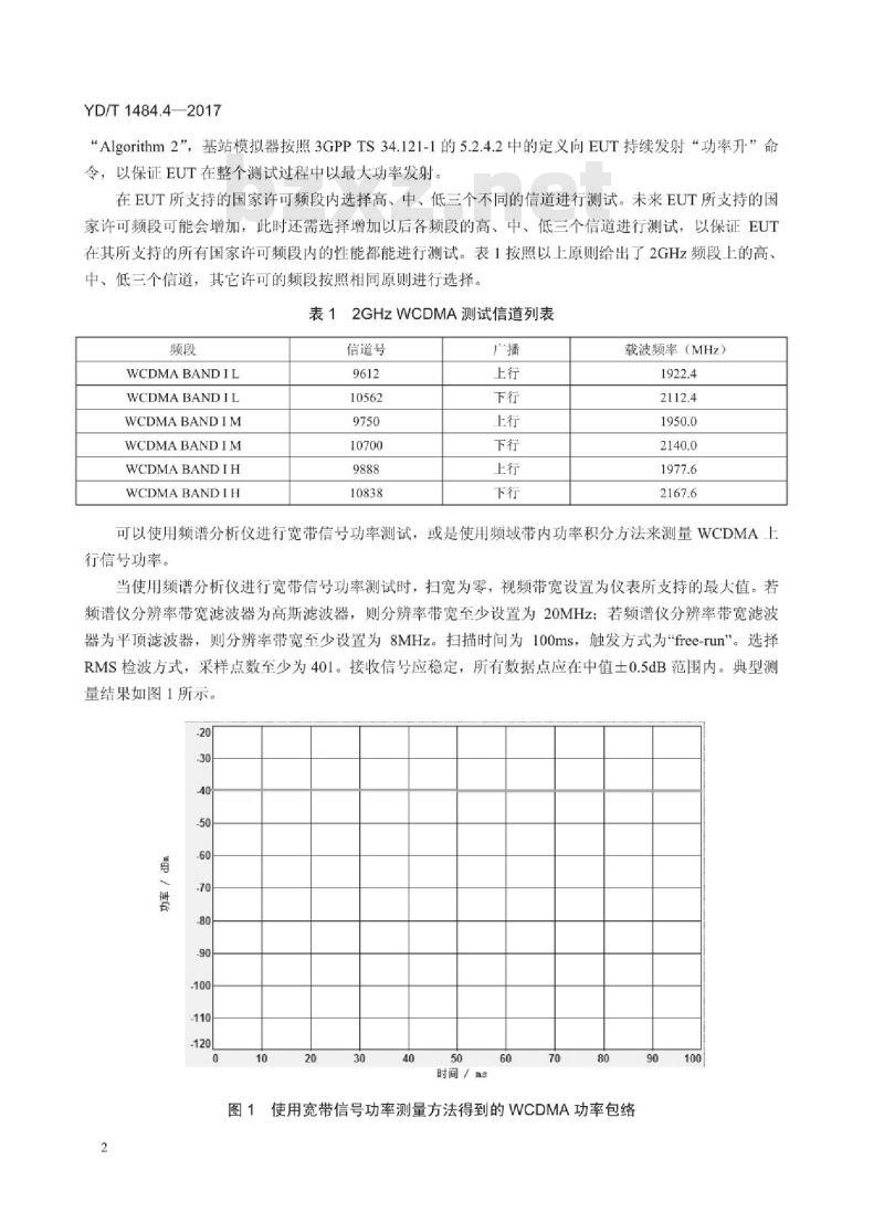 YD/T 1484.4-2017 代替 YD/T 1978-2009 无线终端空间射频辐射功率和接收机性能测量方法 第4部分: WCDMA无线终端