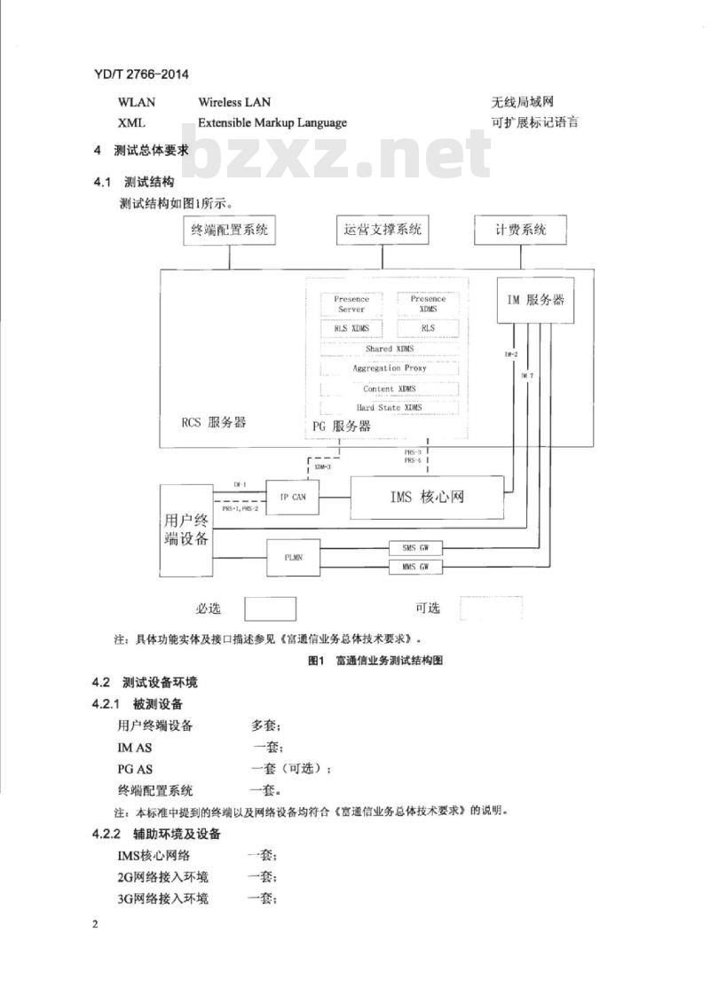 YD/T 2766-2014 富通信业务测试方法