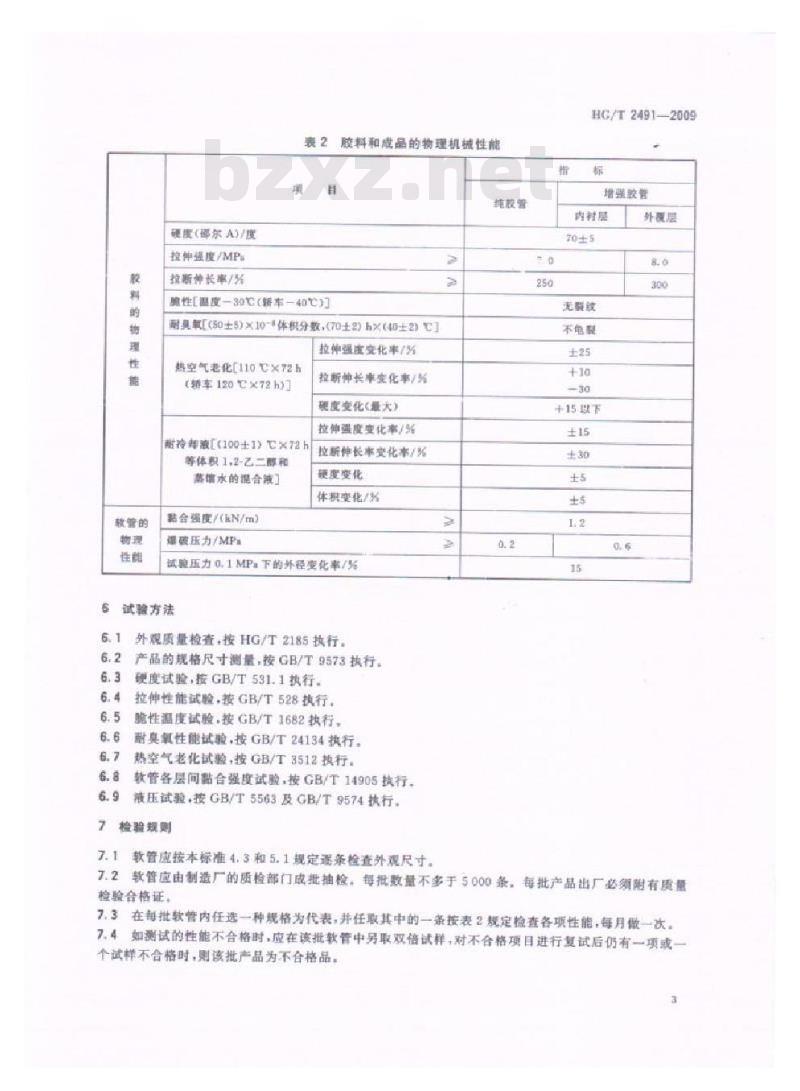 HG/T 2491-2009 代替 HG/T 2491-1993 汽车用输水橡胶软管和纯胶管