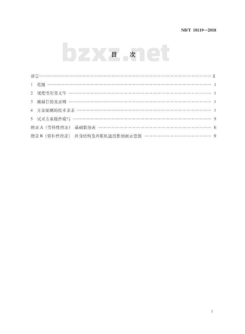 NB/T 10119-2018 页岩气试采方案编制技术要求