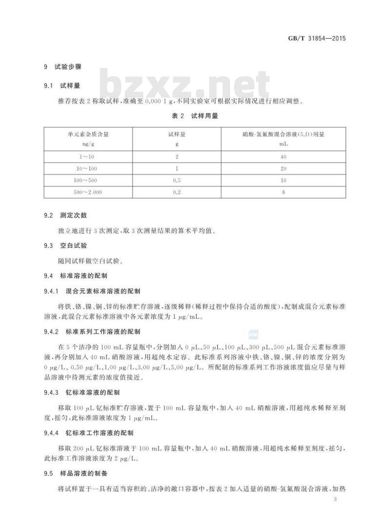 GB/T 31854-2015 光伏电池用硅材料中金属杂质含量的电感耦合等离子体质谱测量方法
