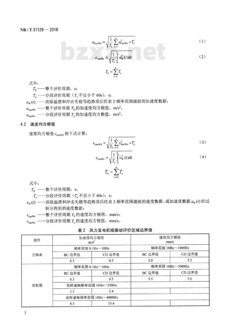 NB/T 31129-2018 风力发电机组振动状态评价导则