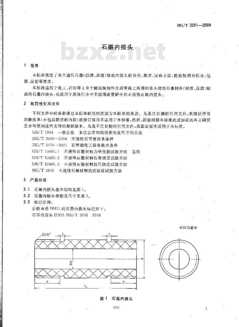 HG/T 3201-2009 代替 HG/T 3201-1981 石墨内接头