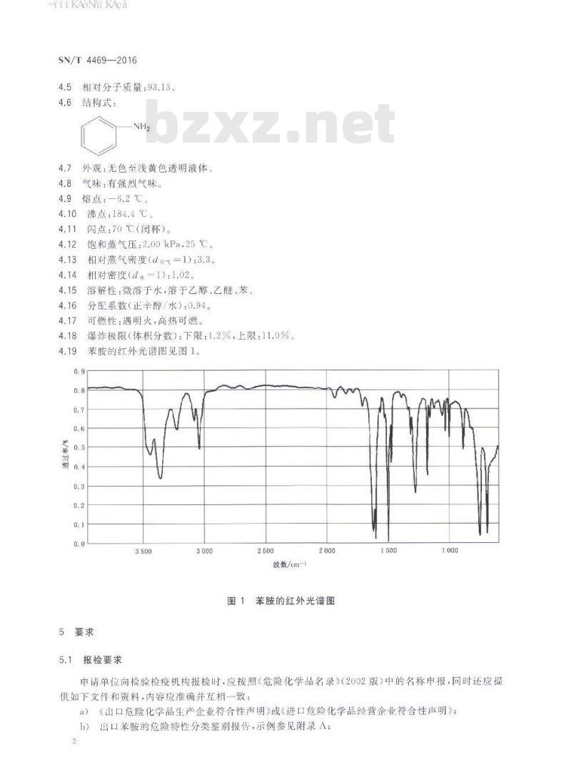 SN/T 4469-2016 进出口危险化学品检验规程苯胺