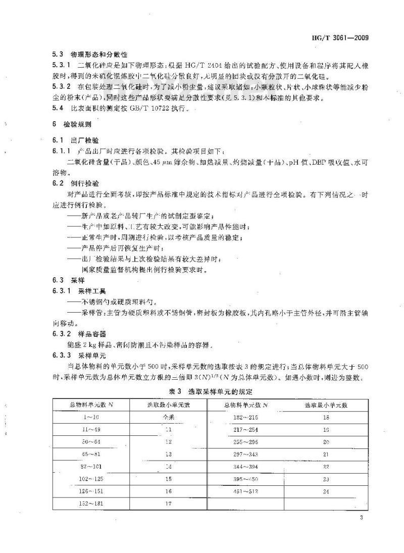 HG/T 3061-2009 代替 HG/T 3061-1999 橡胶配合剂 沉淀水合二氧化硅