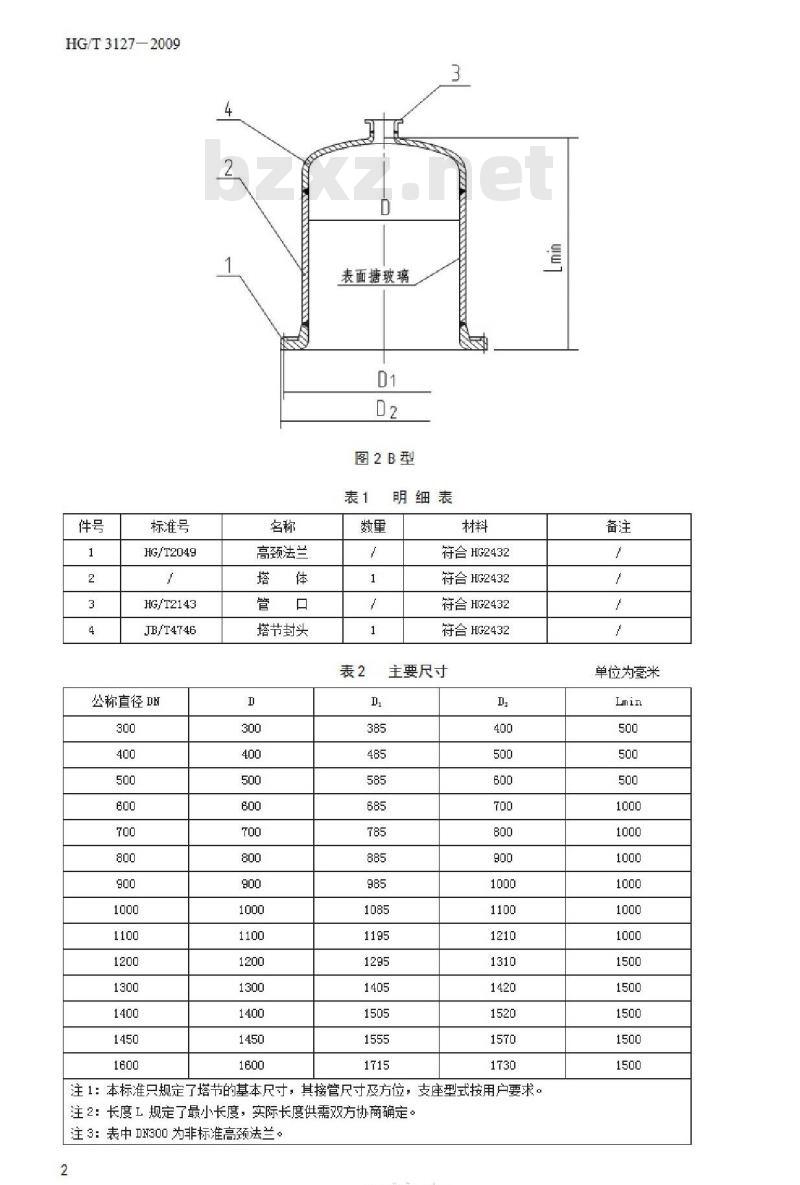 HG/T 3127-2009 代替 HG/T 3127-1998 搪玻璃塔节