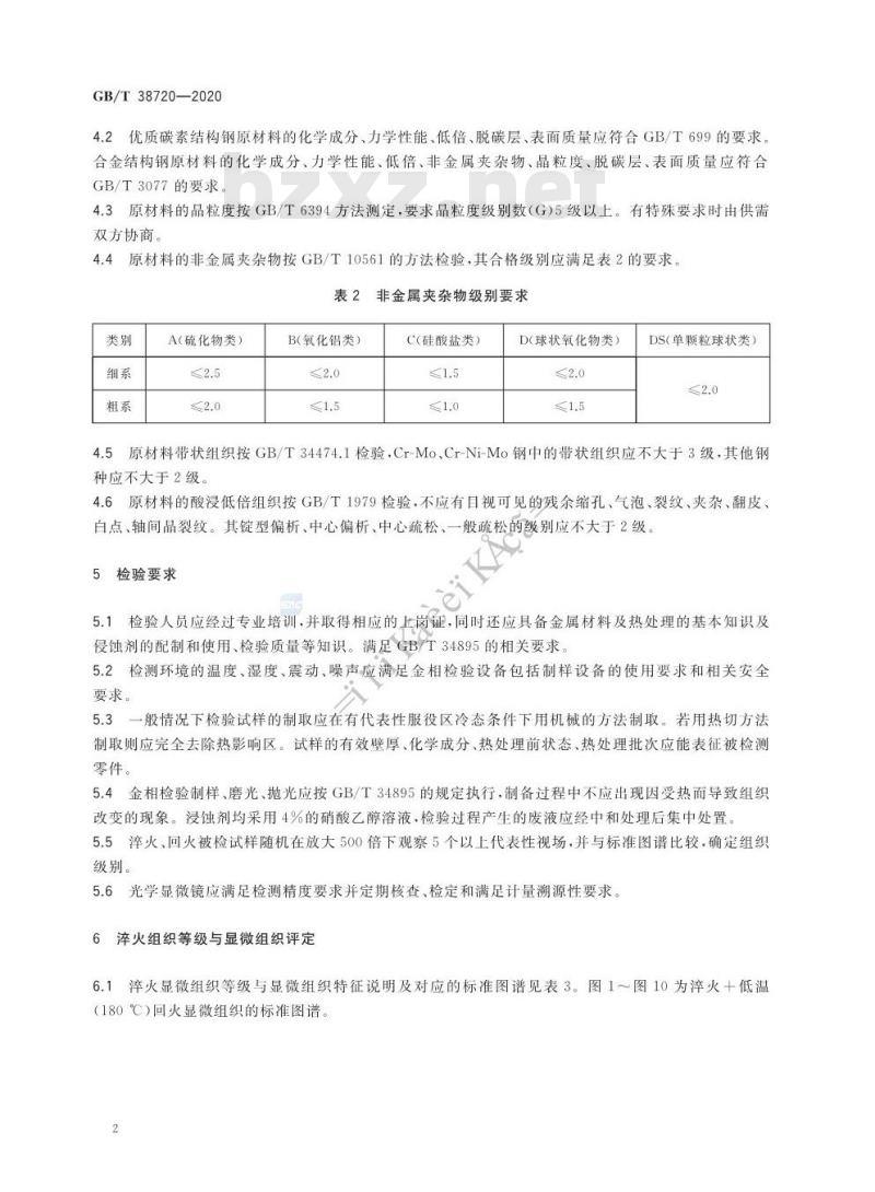 GB/T 38720-2020 中碳钢与中碳合金结构钢淬火金相组织检验