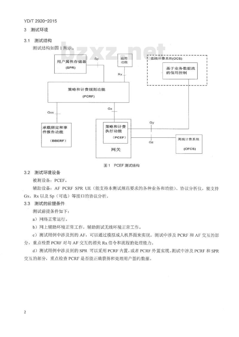 YD/T 2920-2015 演进的移动分组核心网络(EPC)策略和计费执行功能/承载绑定和事件报告功能设备测试方法