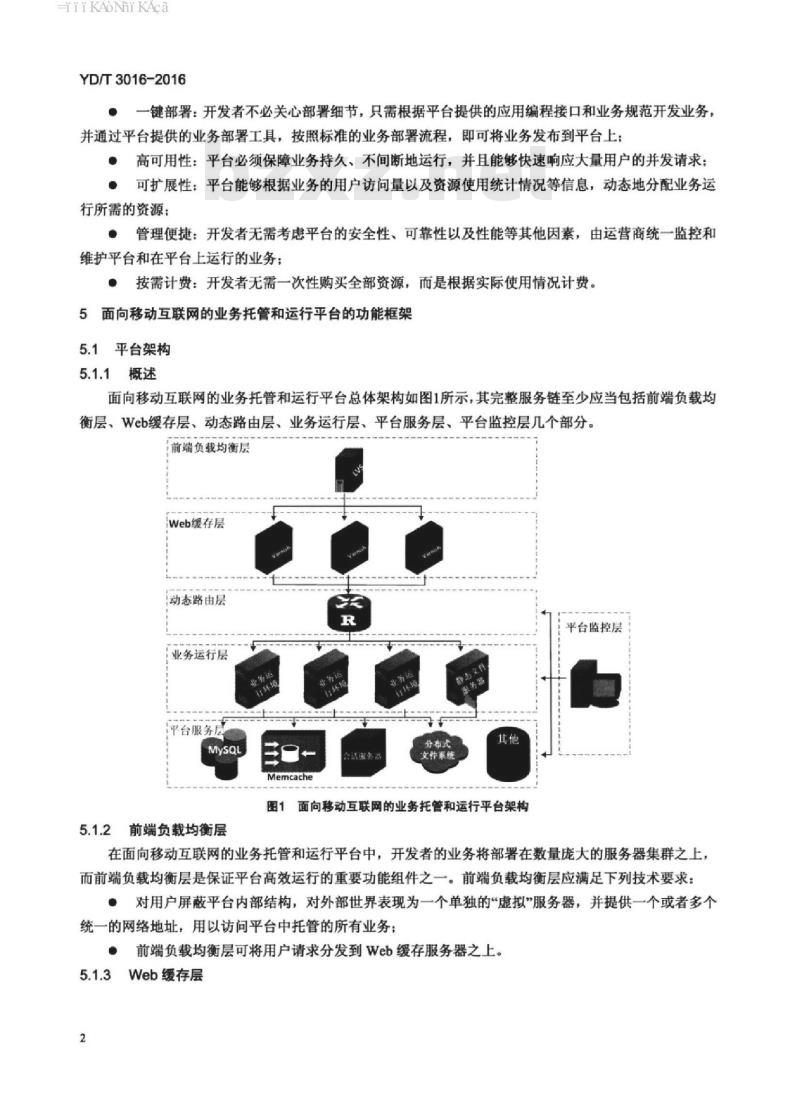 YD/T 3016-2016 面向移动互联网的业务托管和运行平台技术要求