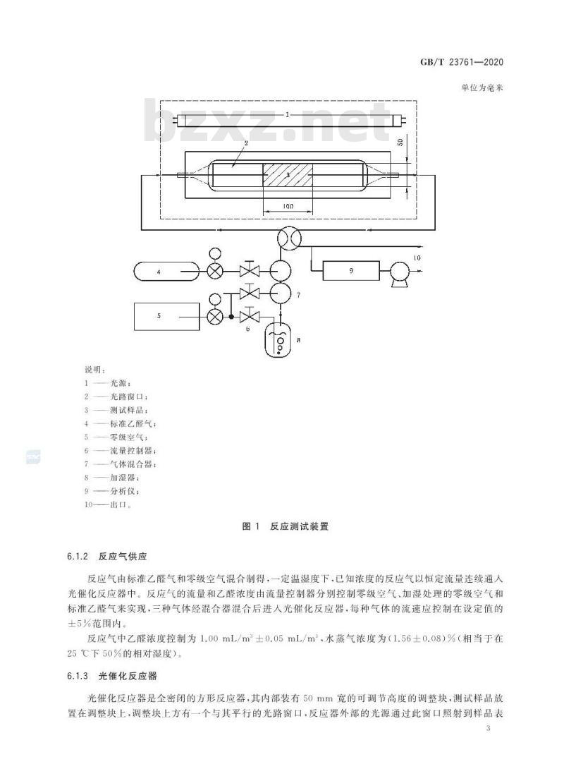 GB/T 23761-2020 光催化材料及制品空气净化性能测试方法乙醛(或甲醛)的降解